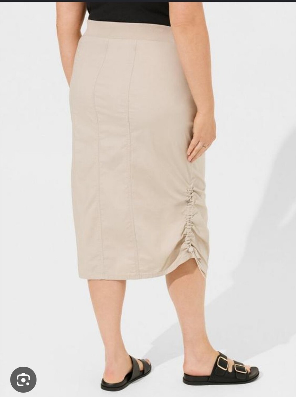 TORRID Maxi Poplin Cargo Skirt Beige Color Size 3 = 3X 22-24 Midi Lenght - Picture 2 of 13